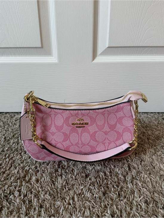 Coach Handbags - Coach Pink Signature Mini Shoulder Bag